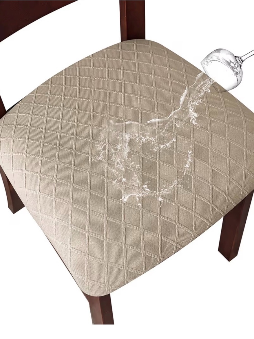 New 4- Beige Waterproof Stretch Chair Cover - Home Accents